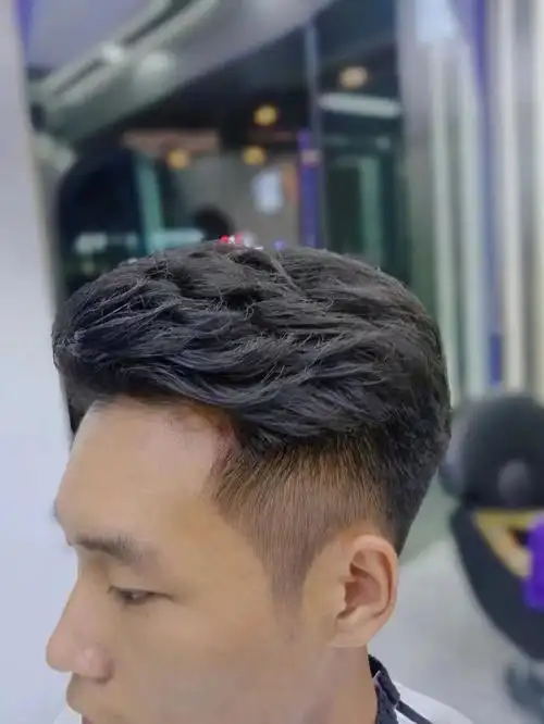 港风侧背头,方便打理,帅气,#今日发型