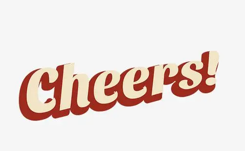 矢量黄色英文干杯艺术字【高清装饰元素png素材】-90设计