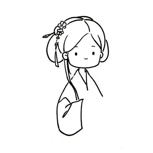 古风人物简笔画教程|92魏晋少女古风简笔画教程
