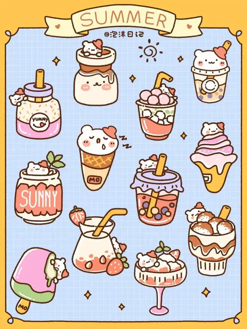 画|夏日甜品系列7315 91夏天快要到咯～ 98这么多可爱的小