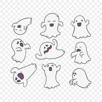 简笔画 卡通 漫画 手绘 头像 线稿 19201920万圣节可爱幽灵简笔小鬼魂