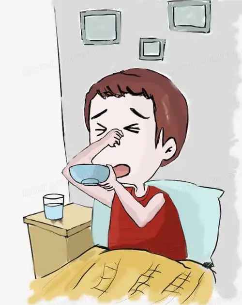 h5素材卡通人物喝药