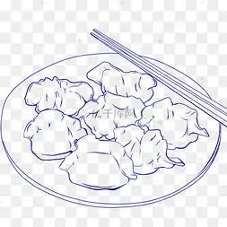 线描冬至饺子