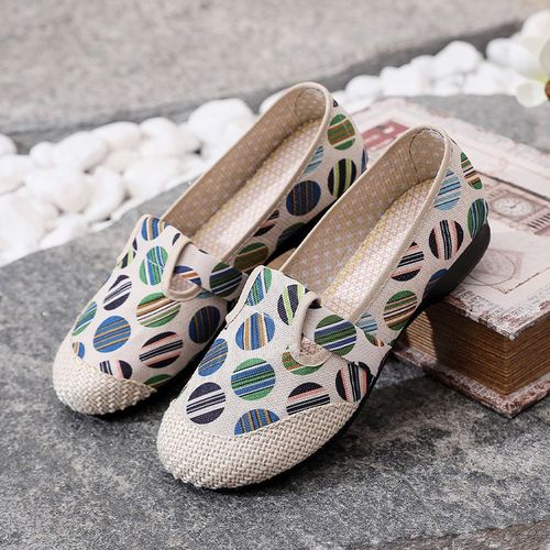 春夏老北京布鞋女单鞋百搭防滑平底妈妈豆豆鞋春秋夏季透气软底