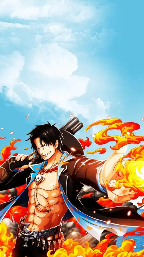 海贼王火拳艾斯帅气高清手机壁纸