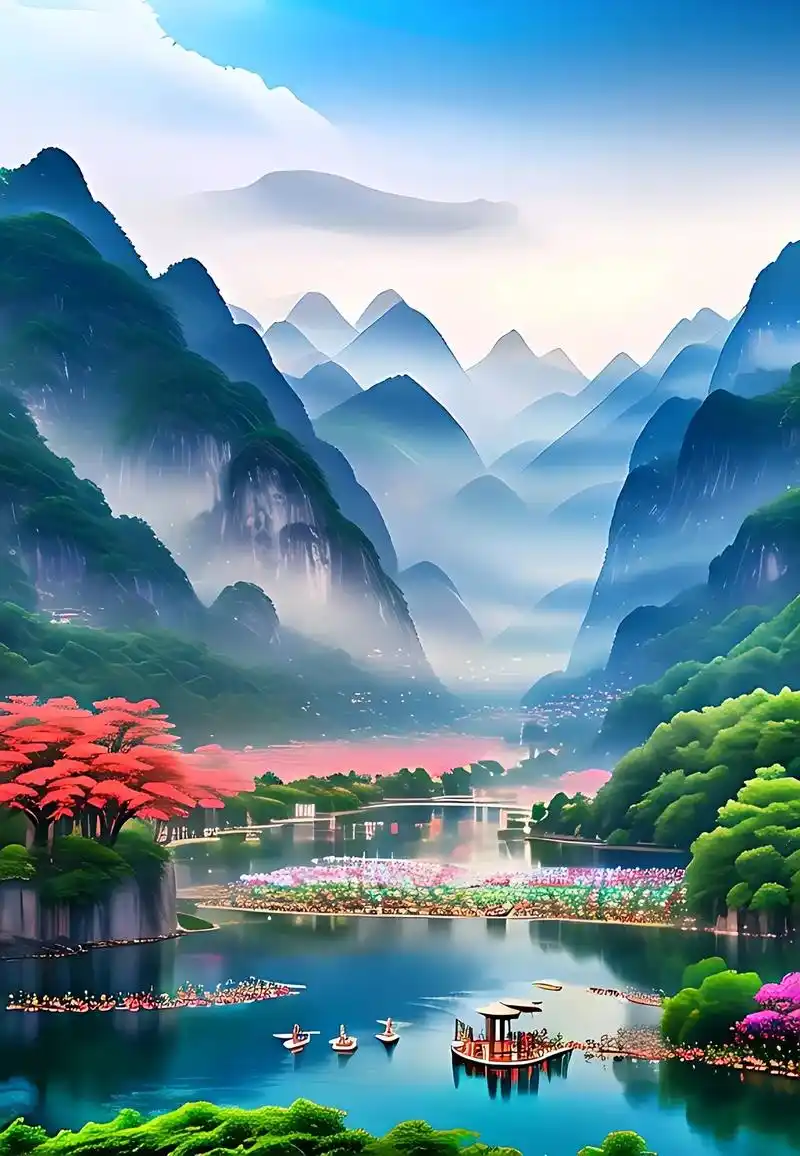 桂林山水甲天下,人间仙境美如画,谁不喜欢这诗画之地.#图文伙 - 抖音