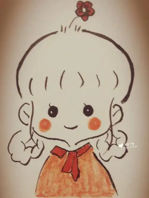 196590简笔画小女孩