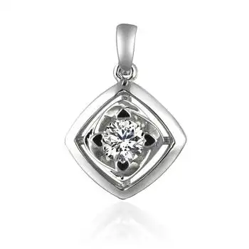 ol珠宝(olzbw) 钻石吊坠18k白金镶钻石 高贵典雅 国检权威证书 配赠
