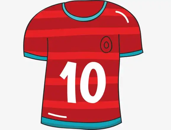 卡通足球红色10号球衣素材