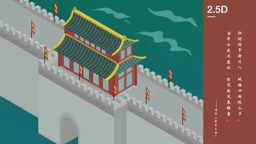 2.5d插画古代街景