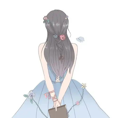 高清唯美手绘女孩背影gif动图美女卡通人物古代人物女神[gif]