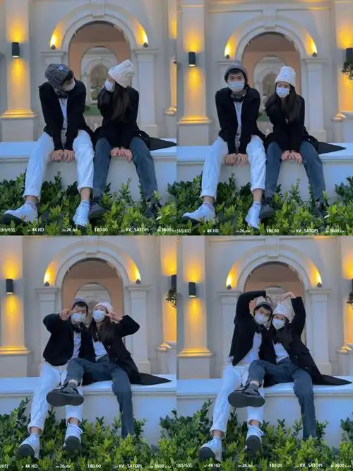 情侣拍照超简单的情侣约会游玩拍照姿势