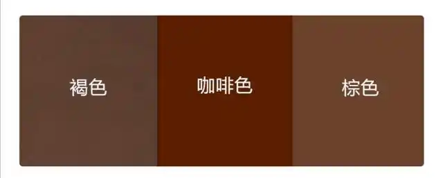 一,颜色不同褐色:褐色是处于红色和黄色之间的一种颜色.