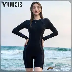 微胖女孩遮肉长袖竞速超性感温泉泳衣游泳衣女保守连体2023新款