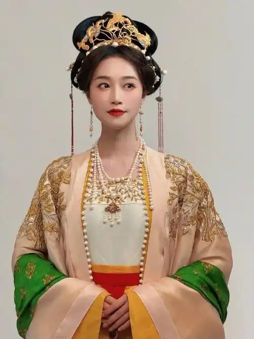 从照片中可以看出,蓝盈莹的古装造型真的很美,有一种"浣碧登基为皇"的