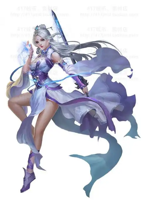 动漫cg网游800张3d古风美女人物古装设定原画美术参考