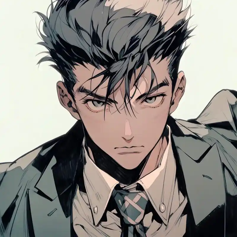 旧漫男头 今天是短发西装男.midjourney |人总是执 - 抖音