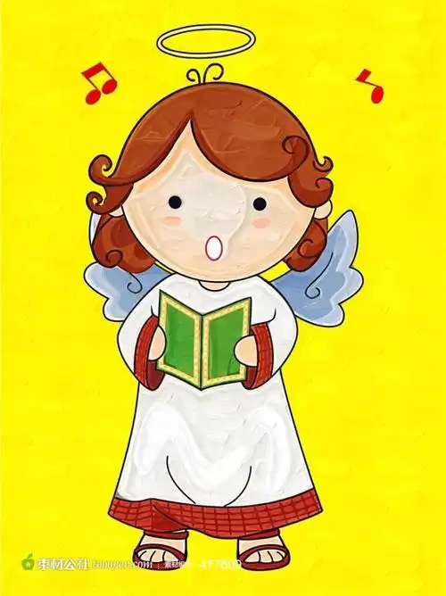 卡通画小女孩儿童画素材