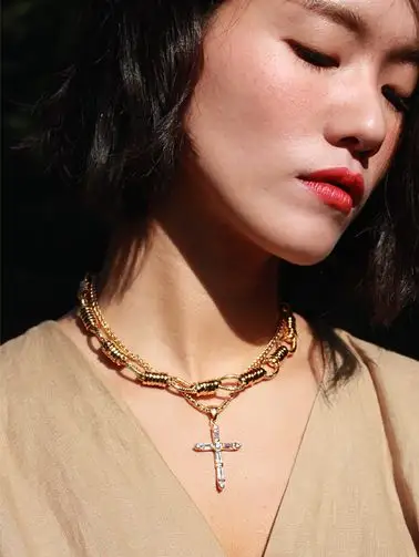 buyy韩国代购augustharmony金色链条亚历山德拉项链项链