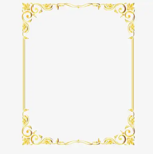 金色边框传统花纹矢量免抠图