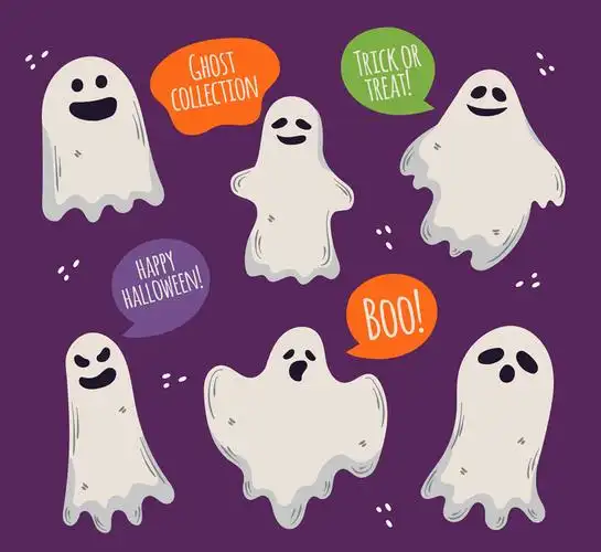 6款创意万圣节幽灵矢量素材