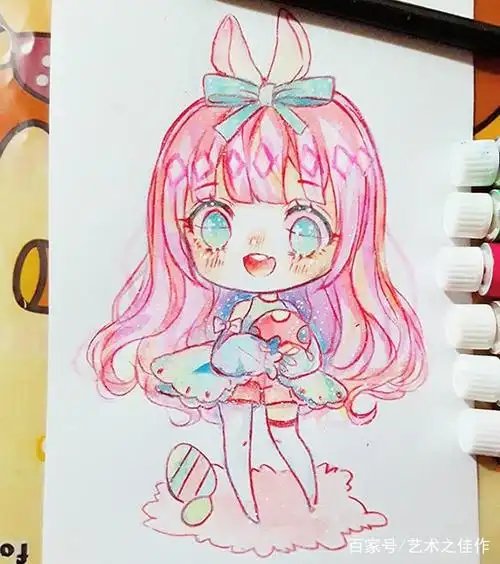 手绘卡通美少女,每一张都是美美的