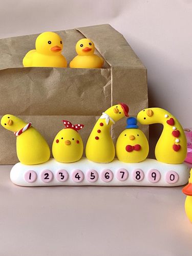 家小博超轻粘土摆件 歪头鸭diy手工材料包超轻粘土临时停车号码牌可爱