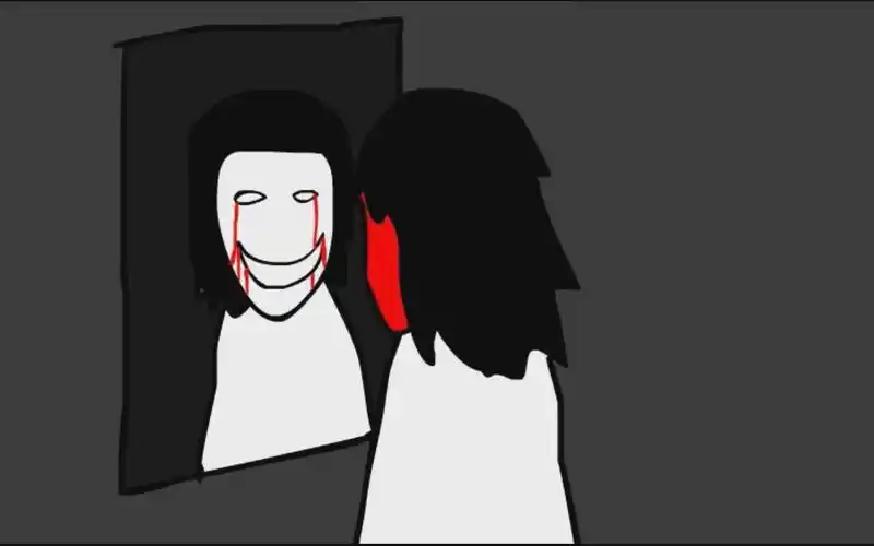 恐怖动画厨房里的镜子