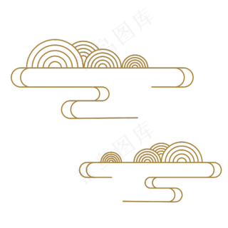 红色金色中国风祥云免抠元素2000x2000dpi72psd模版下载