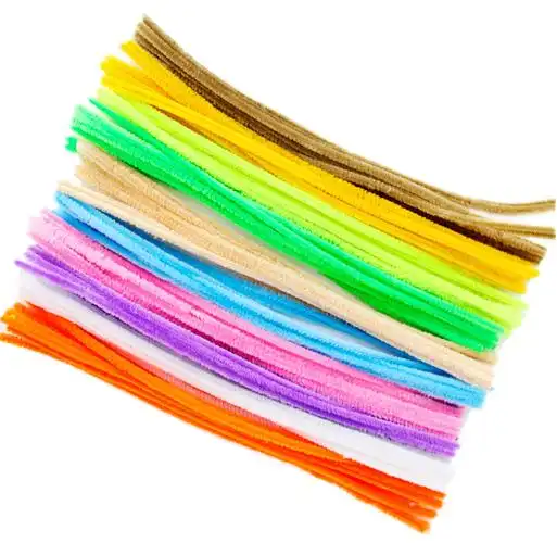 十色混diy毛绒条幼儿手工制作毛根扭扭棒毛条100根/套浅色艳色混
