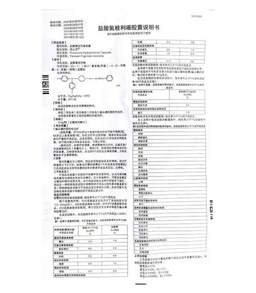 西比灵盐酸氟桂利嗪胶囊5mg20粒