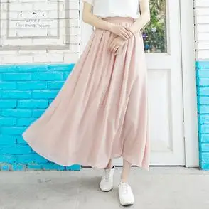 春夏季显瘦垂感网纱半身裙女高腰雪纺百褶裙显高学生及踝过膝长裙