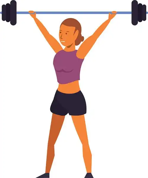 健身女性举重孤立卡通图片