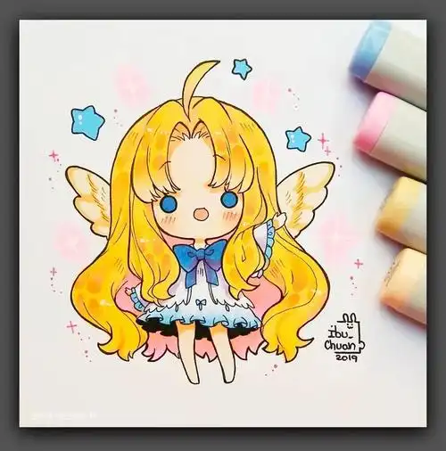 马克笔下的动漫美少女绘画作品欣赏