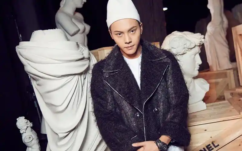 痞帅帅哥陈伟霆纯色黑白摄影桌面壁纸