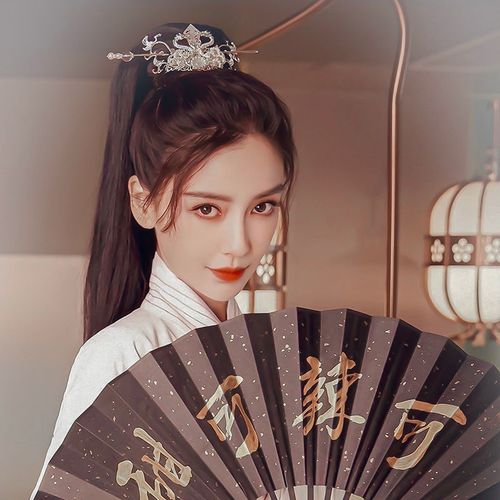 angelababy同款汉服发冠头饰超仙古装束马尾发簪古风演出表演发饰