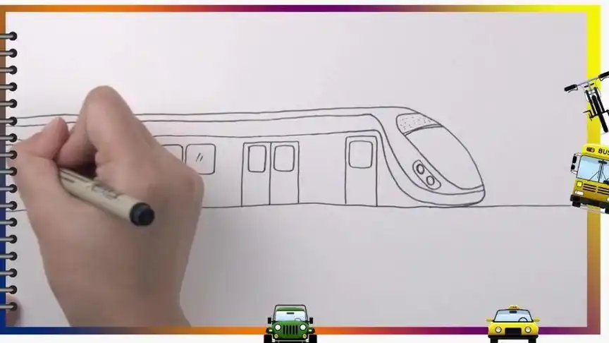 少儿美术简笔画:地铁,画画培养孩子的动手能力和想象力!