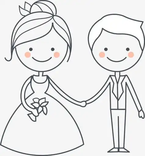 婚纱照简笔画 婚纱照简笔画双人