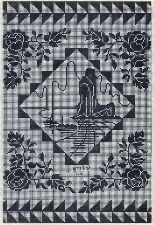 【转载】八十年代的钩针蕾丝方格图案