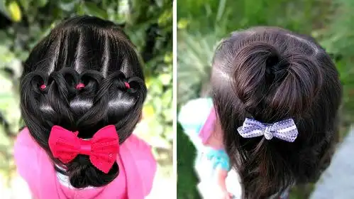 两款简单易学的爱心发型扎法,中短发小女孩也能扎哦!