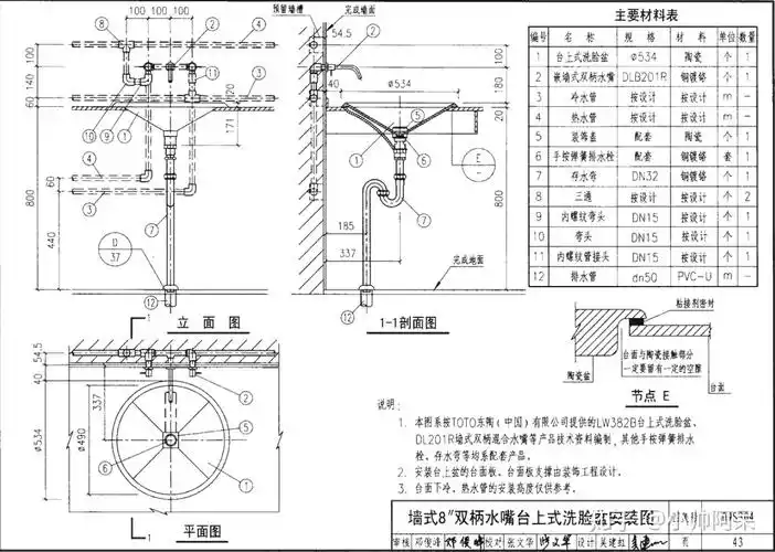 可参考现行09s304《卫生设备安装》图集