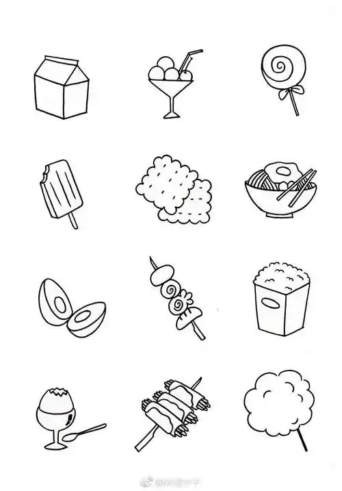 食物的简笔画 食物的简笔画可爱 小零食