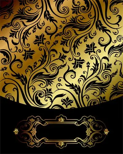 金色花纹背景设计素材图片