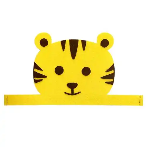 儿童老虎头饰手工儿童动物狐狸猴子熊猫兔子鹿大象老虎幼儿园绘本表演