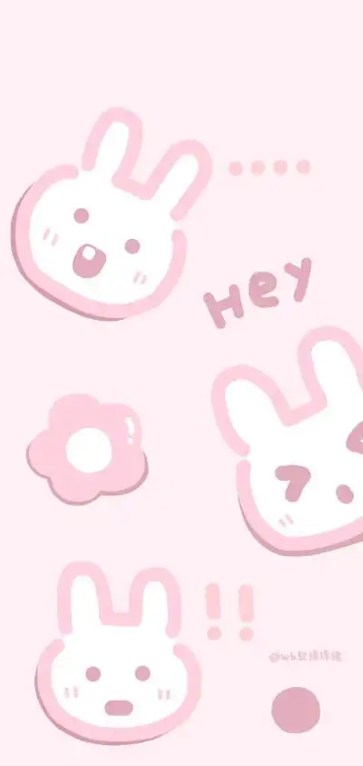 少女心可可爱爱软萌壁纸粉色手绘小兔小熊超萌全屏壁纸快关注关注我吧