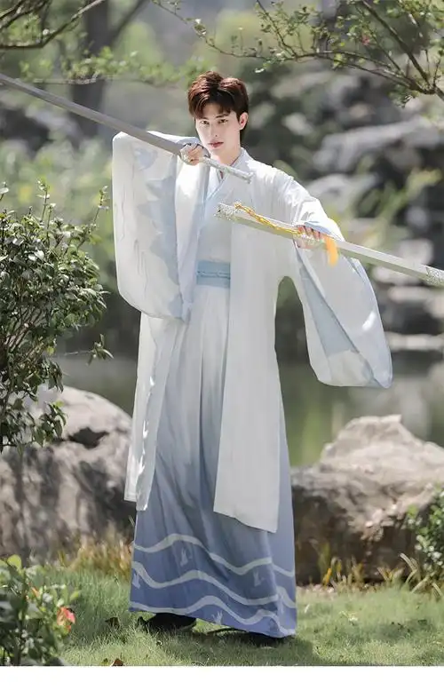 月南微汉服男原创中国风交领古风男武侠服学生情侣装魏晋风秋冬古装