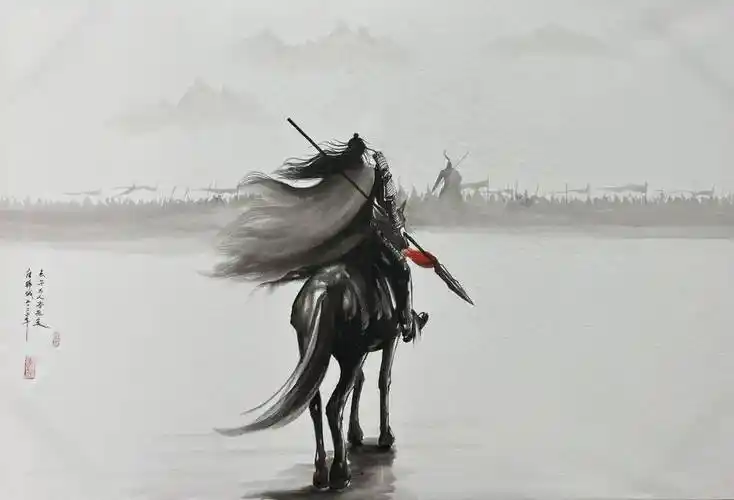 "虽千万人,吾往矣"一人面对千军万马的孤勇与豪情,黑白的画面里,透出