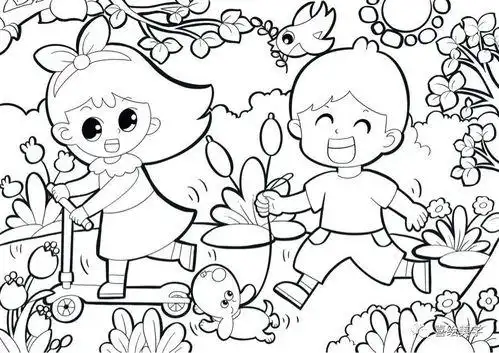 人物风景简笔画 人物风景简笔画彩色