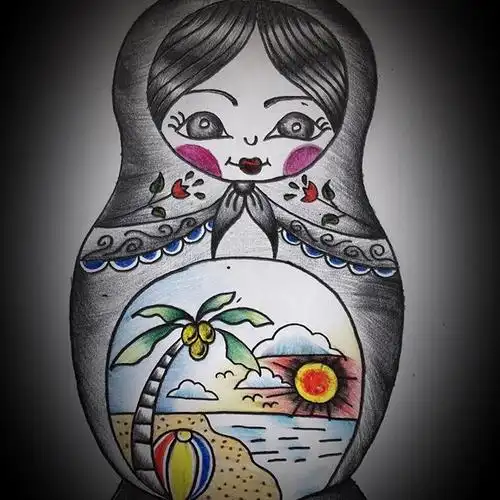 手稿福娃纹身图案