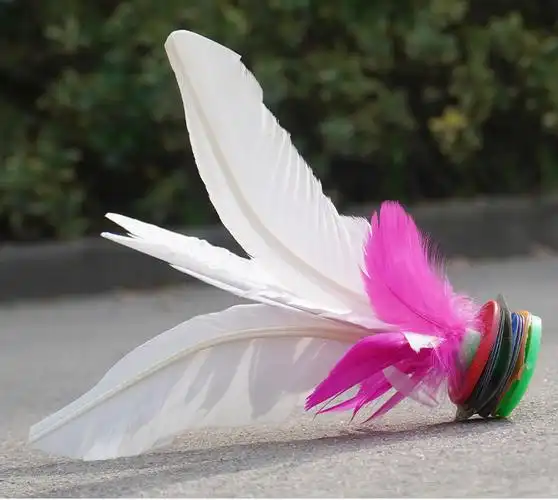 耐踢大白毽子比赛专用毽球幼儿园键子小学生大人儿童健子羽毛腱子 5只